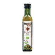 Olio di semi di lino biologico pressato a freddo da frigo in bottiglia di vetro scuro, origine Italia. Vendita online olio di semi di lino pressato a freddo da figo